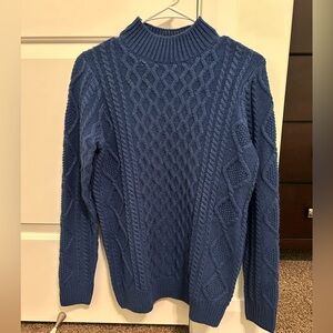Blue Cable Knit Sweater
